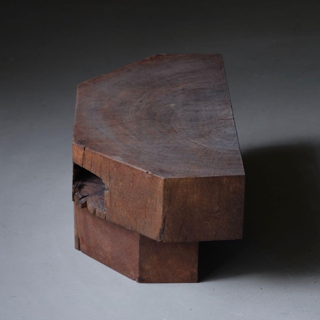 欅材 古い花台　展示台 座卓 サイドテーブル ローテーブル 古家具 アンティーク