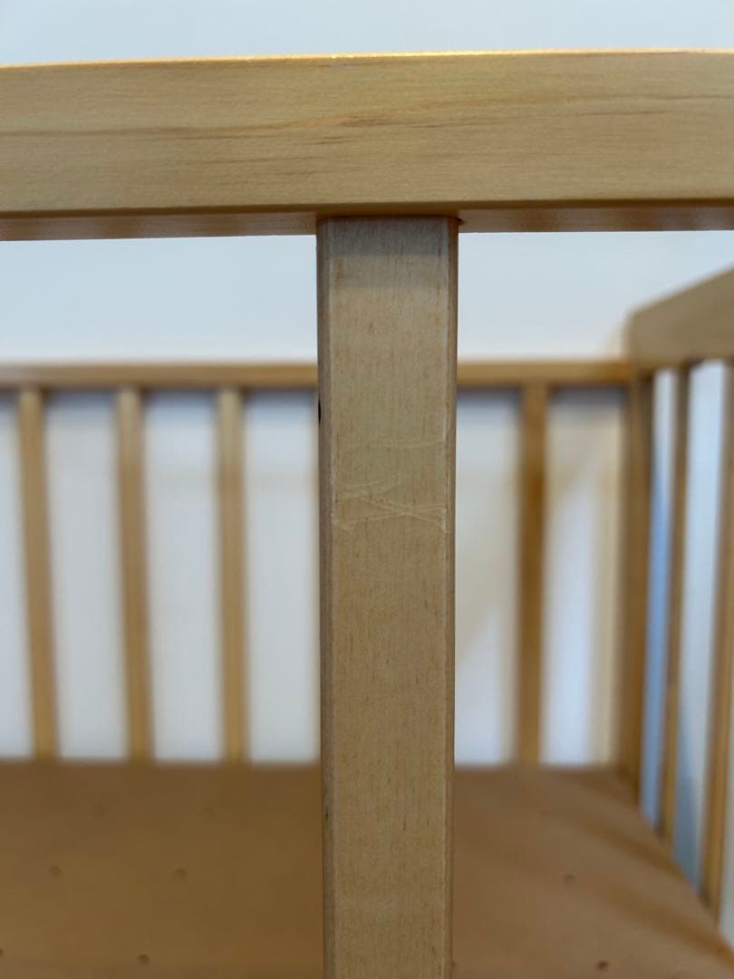 木製ミニベビーベッド キャスター付き