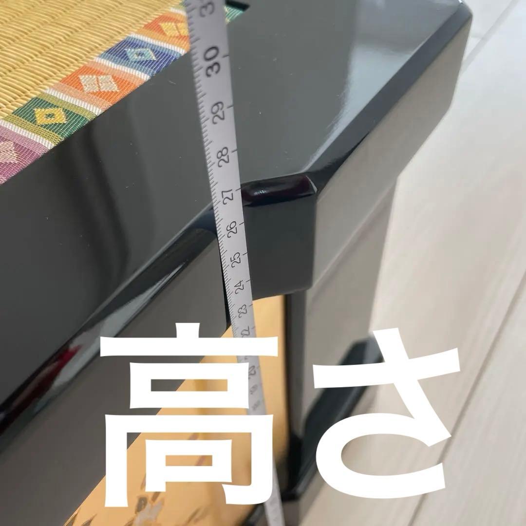 雛人形　親王飾り　収納箱　黒色木製　雛人形飾り台のみ　金色装飾