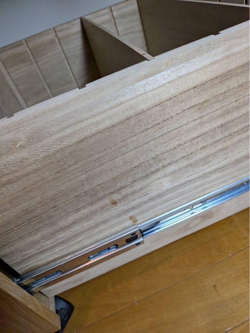 ■送料込■無印 MUJI 無垢材デスクキャビネットワイド オーク材脇机引出し収納