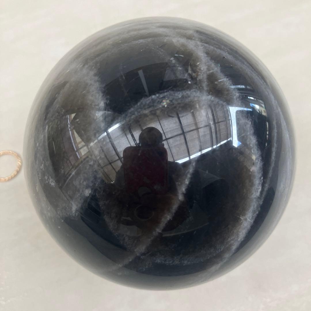 モリオン丸玉　黒水晶　パワーストーン　丸玉　鑑賞石　自然石　天然石　原石