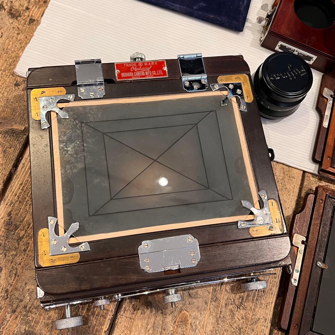 年代物 OKUHARA CAMERA オクハラカメラ 蛇腹 木製 大判