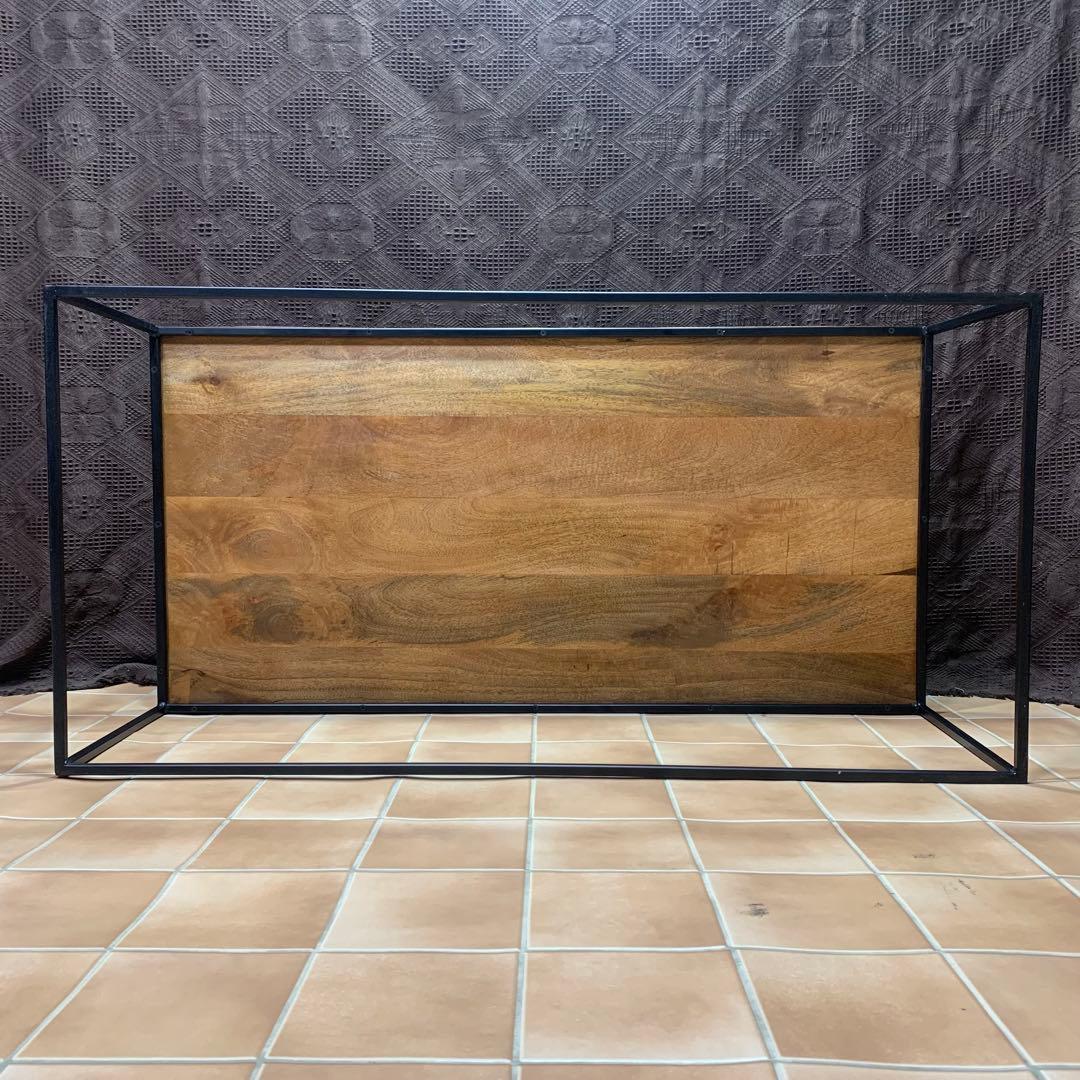 【インダストリアル家具】ヘリンボーン テーブル センター ロー マンゴー 無垢材