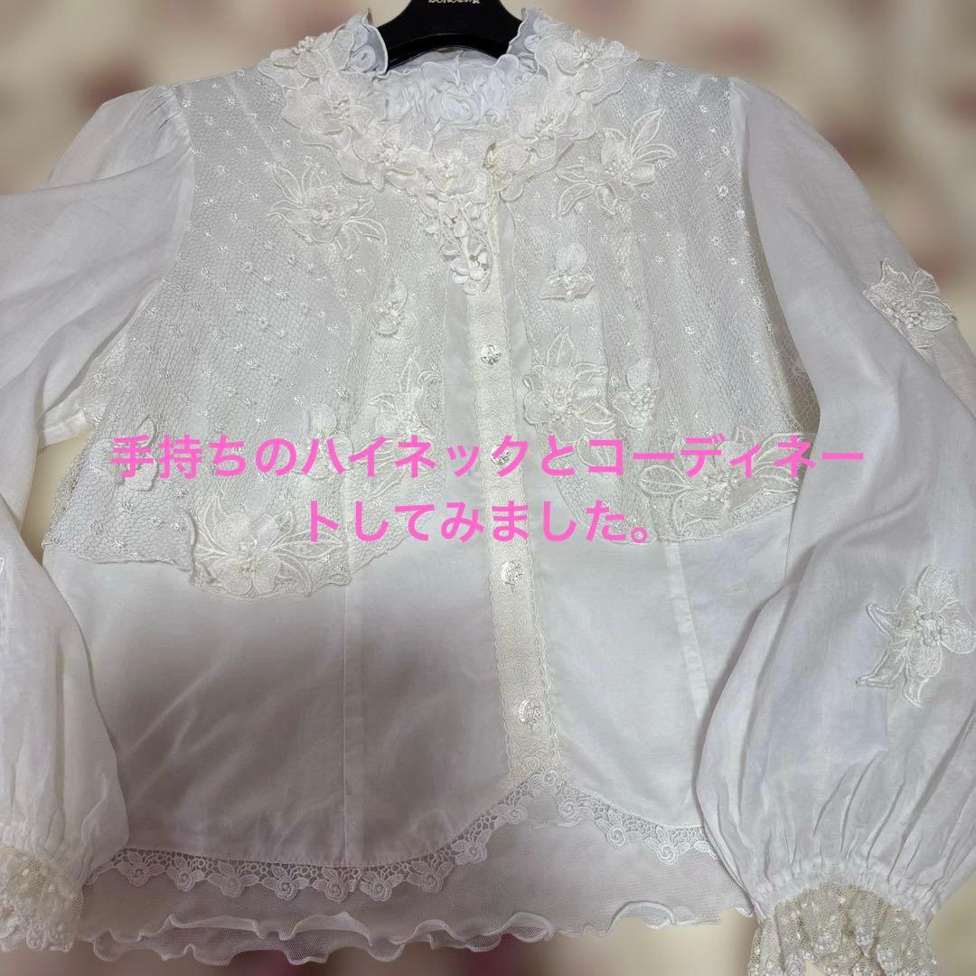 アトリエまりこ♡綿ローン♪レース＆お花のブラウス・ノンノンドール・へっぽこ先生