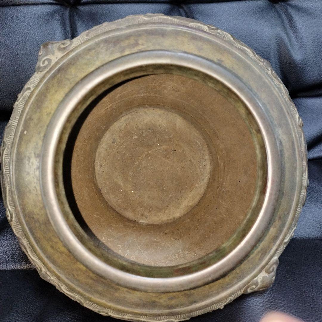 京美堂 壺 金属製 骨董 アンティーク