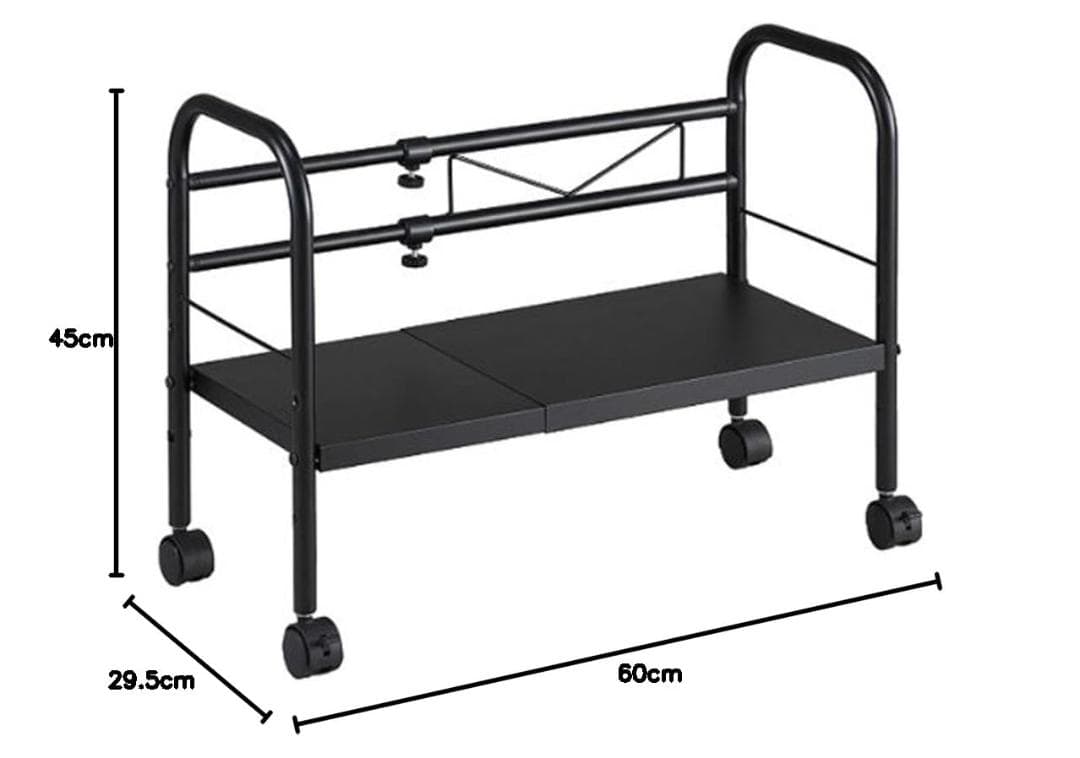 ☆伸縮フリーラック - デスク下スペース最適化収納棚、移動ラク