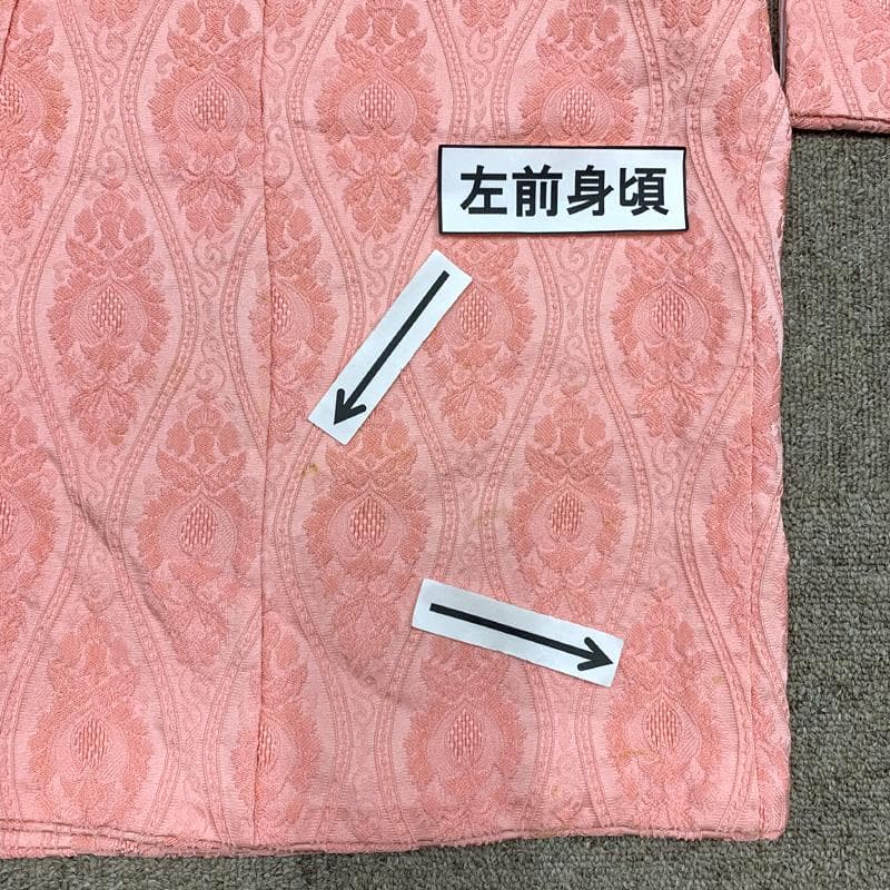 512ag71□七五三 三歳 女児 着物&被布エプロン 立涌文□状態良好