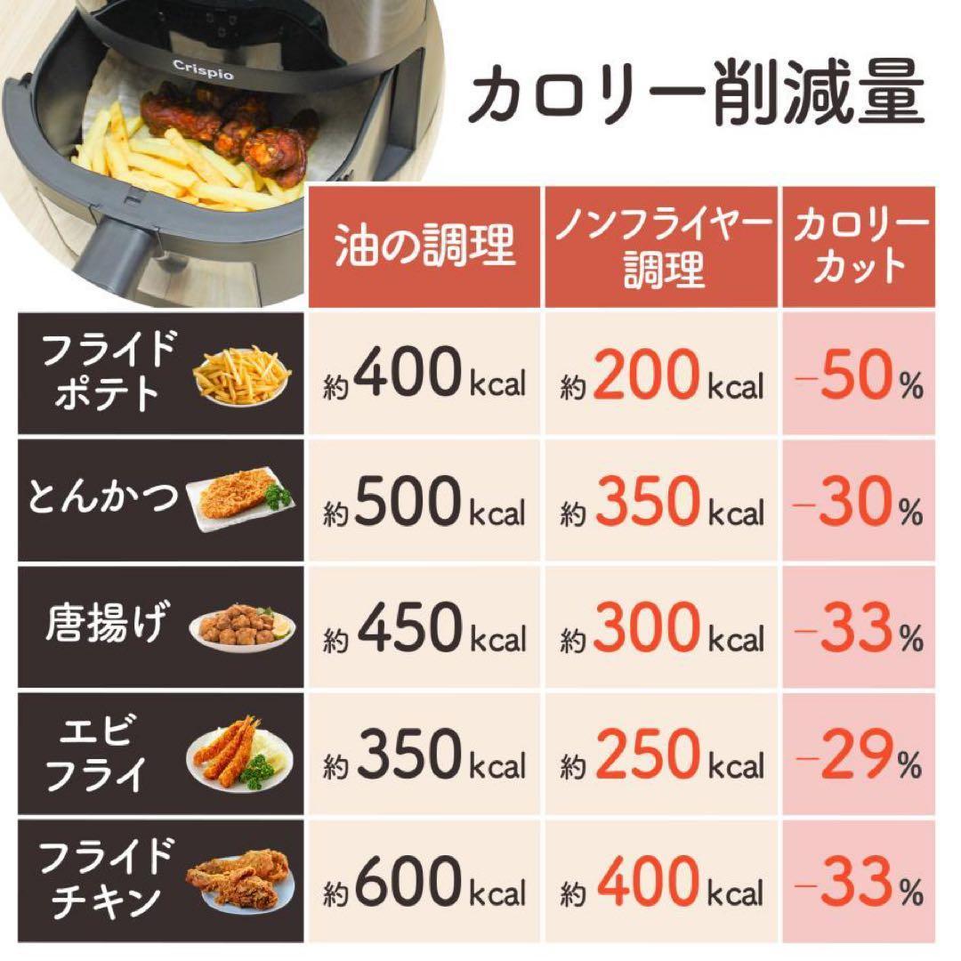 【新品】ノンフライヤー エアフライヤー 4.5L 大容量 レシピ本