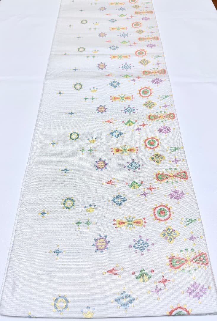 高級 名古屋帯 正絹 六通柄 服部織物 ホワイト 小紋 色無地 約40万円