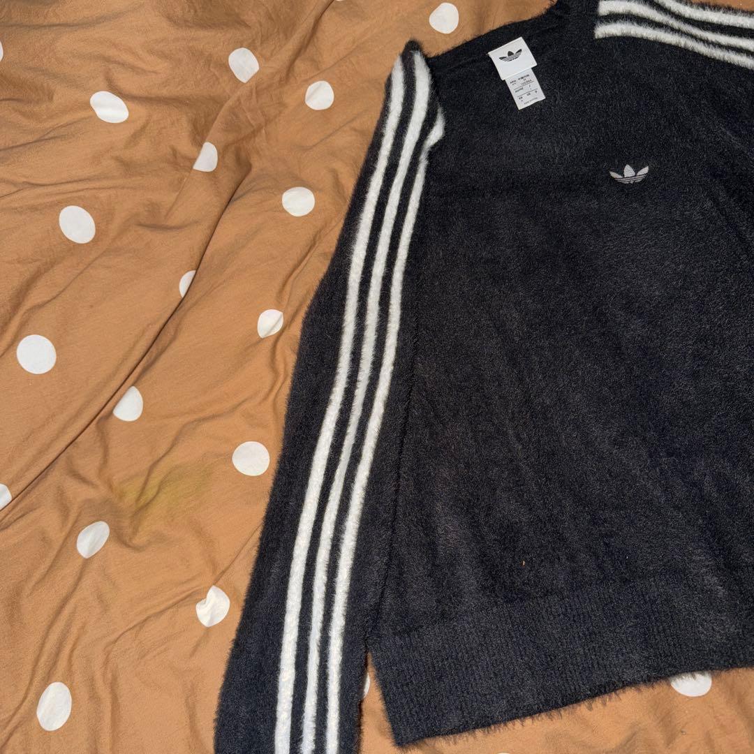 adidas ブラック ストライプ スウェット M