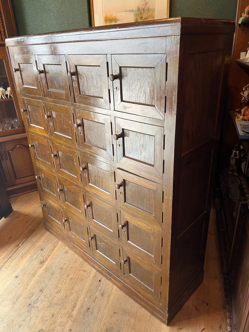 希少 多収納 木製 ロッカー インテリア アンティーク ビンテージ 昭和レトロ