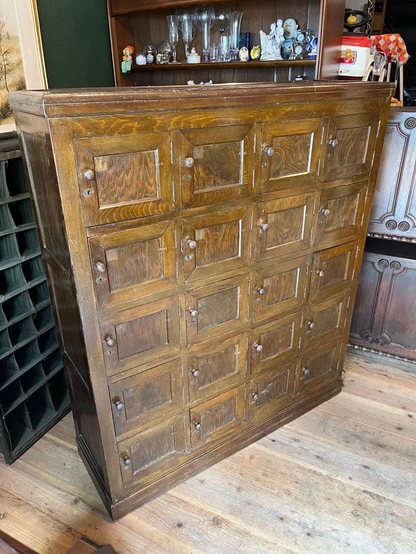 希少 多収納 木製 ロッカー インテリア アンティーク ビンテージ 昭和レトロ