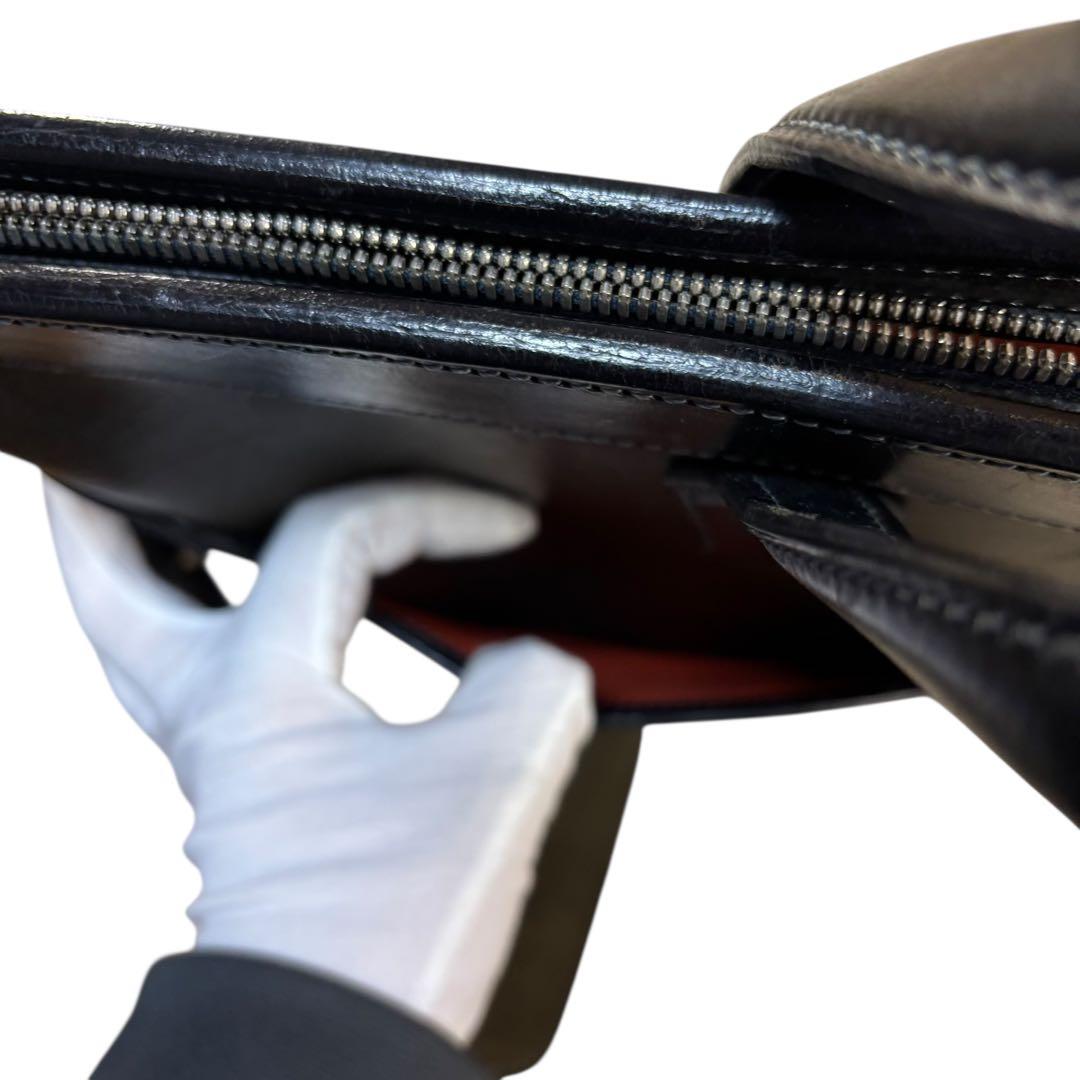 万双　2way ブライドルレザーブリーフケース　ビジネスバッグ　自立　カーキ　黒