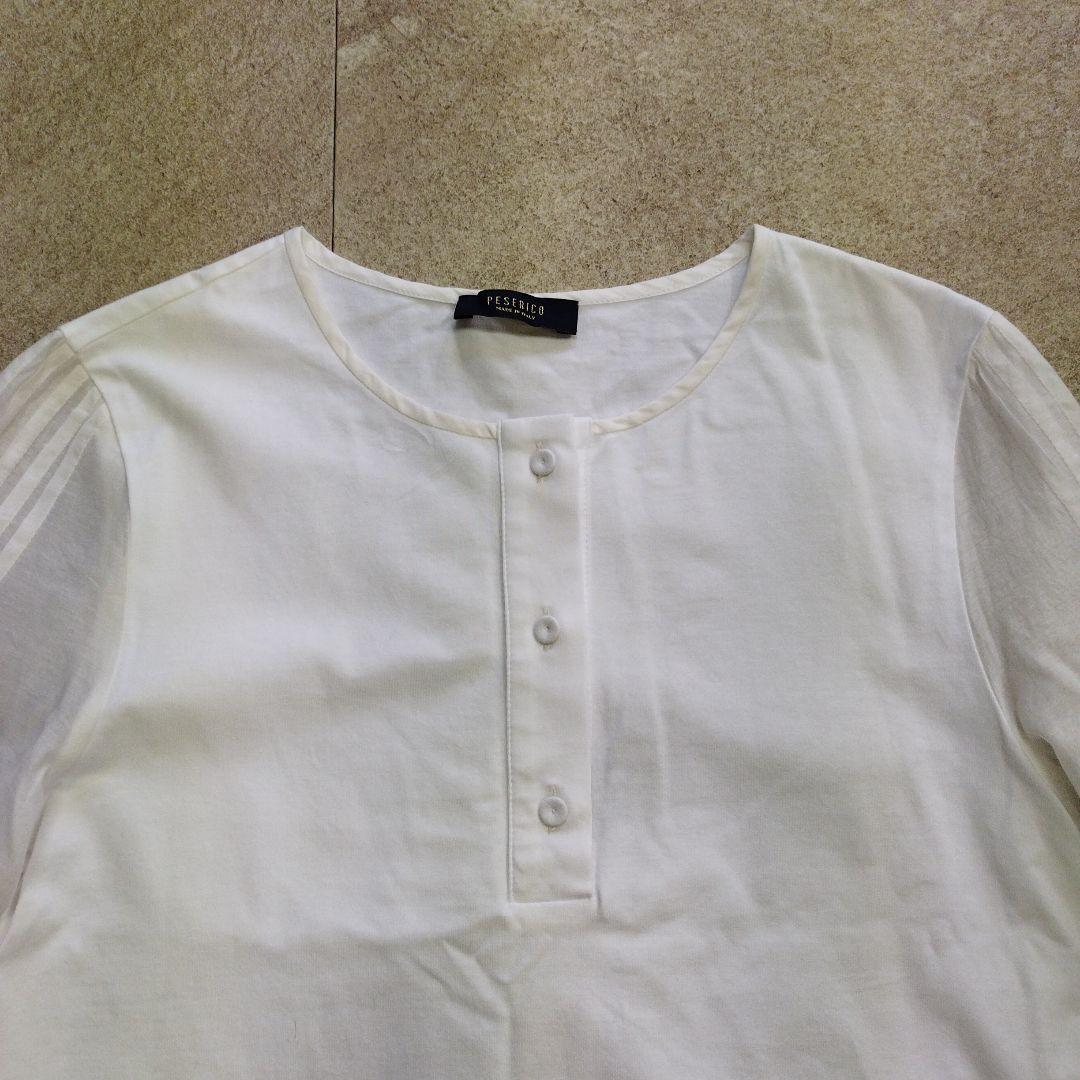 ペゼリコ ペセリコ PESERICO ホワイト バルーンスリーブ シャツ 38