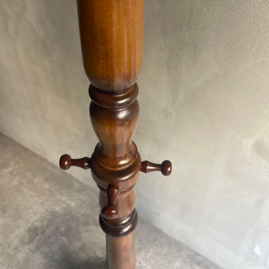 美品　カリモク コロニアル ハンガーラック ポールスタンド