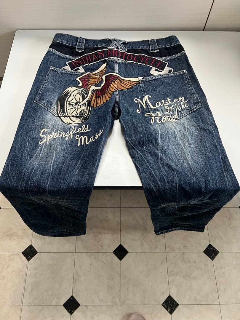 Indian Motocycle 刺繍　デニム