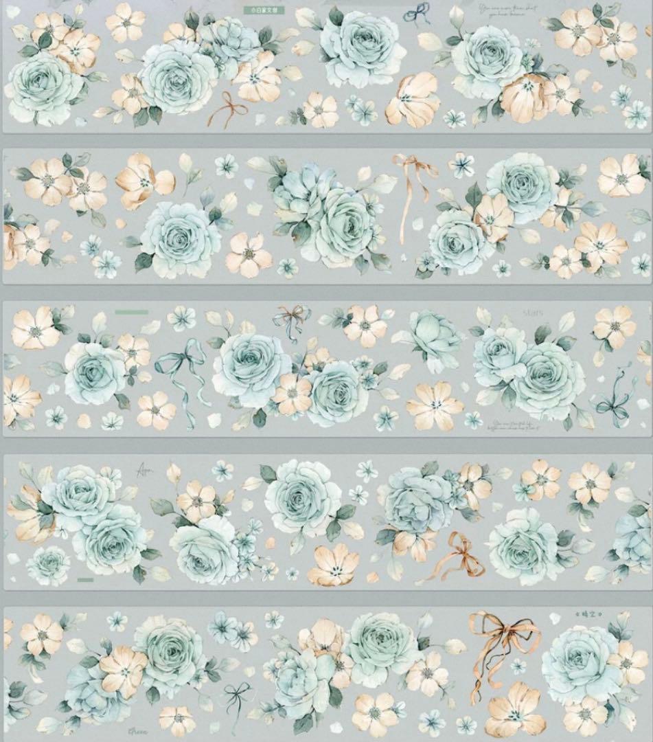 贝壳光 5.5cm×6m 晴空 海外マスキングテープ 海外マステ　花