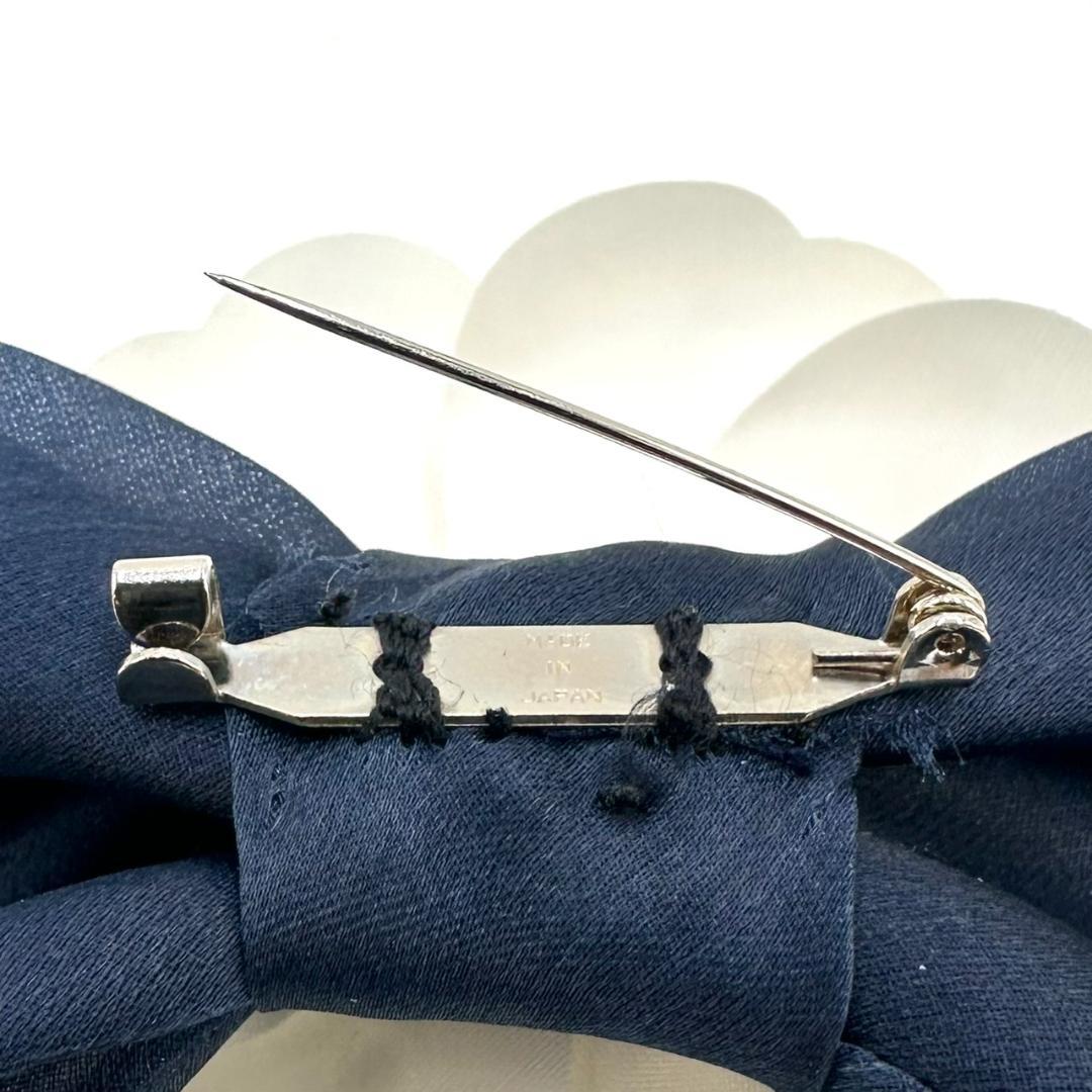 CHANEL シャネル カメリア リボン ヴィンテージ コサージュ ネイビー 白