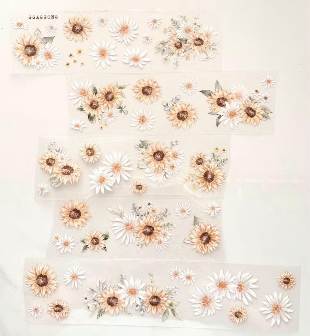 ggaggong マスキングテープ8個セット 花 コラージュ素材 装飾