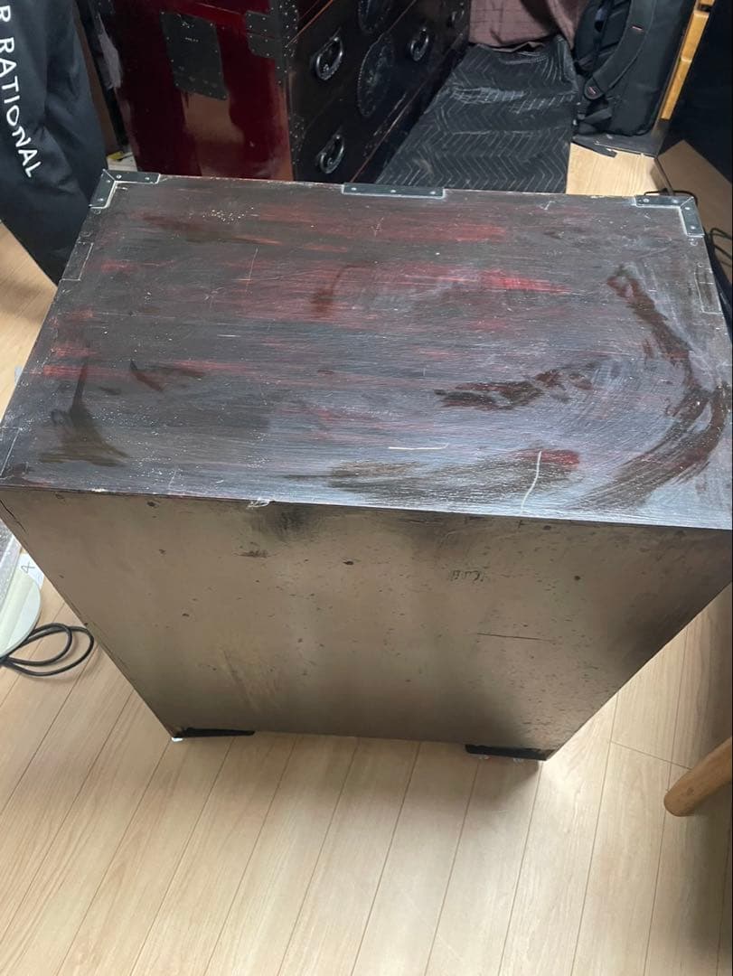 仙台箪笥 小箪笥 階段箪笥風 飾り棚 打ち出し金具 漆塗り風 民芸家具