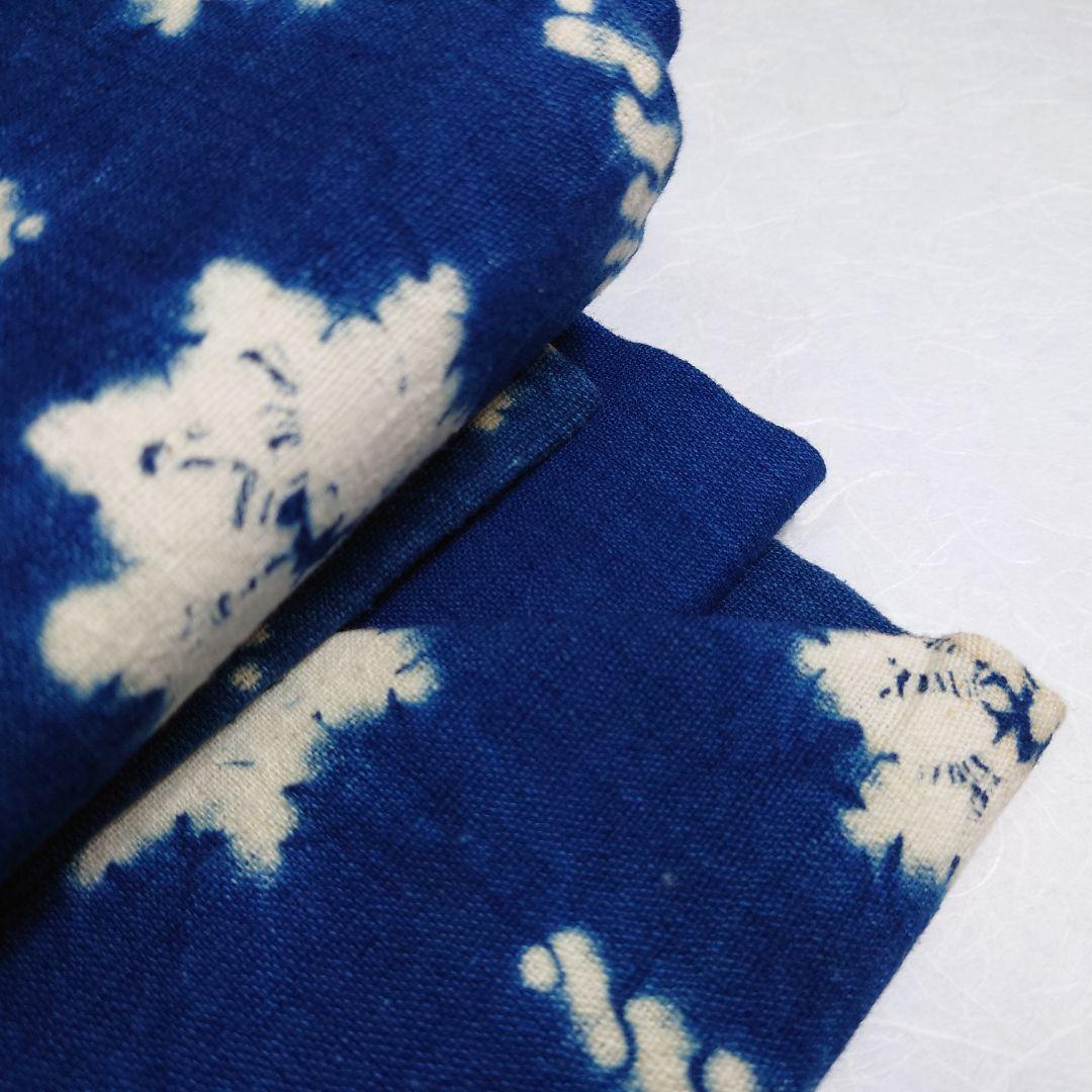 木綿 名古屋帯 藍染 絞り 工芸品 雰囲気あり 極上 逸品 訳あり