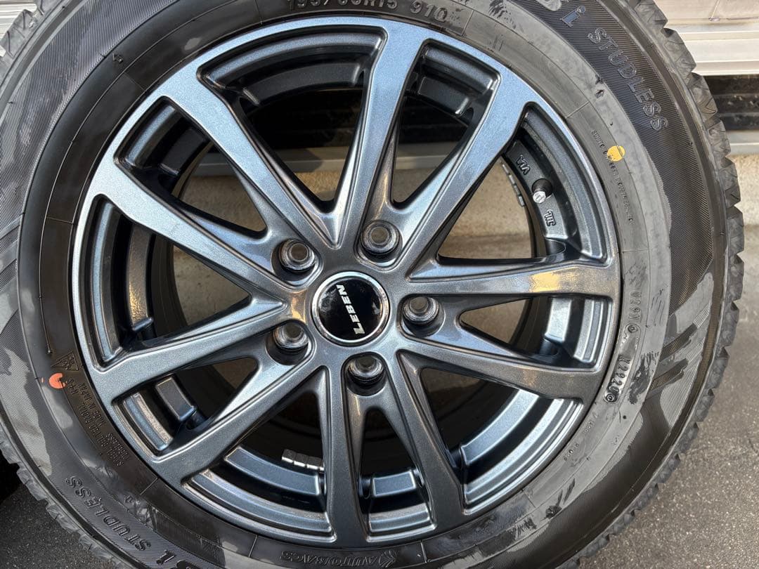 195/65R15 6J+43 5H PCD114.3スタッドレスホイールセット