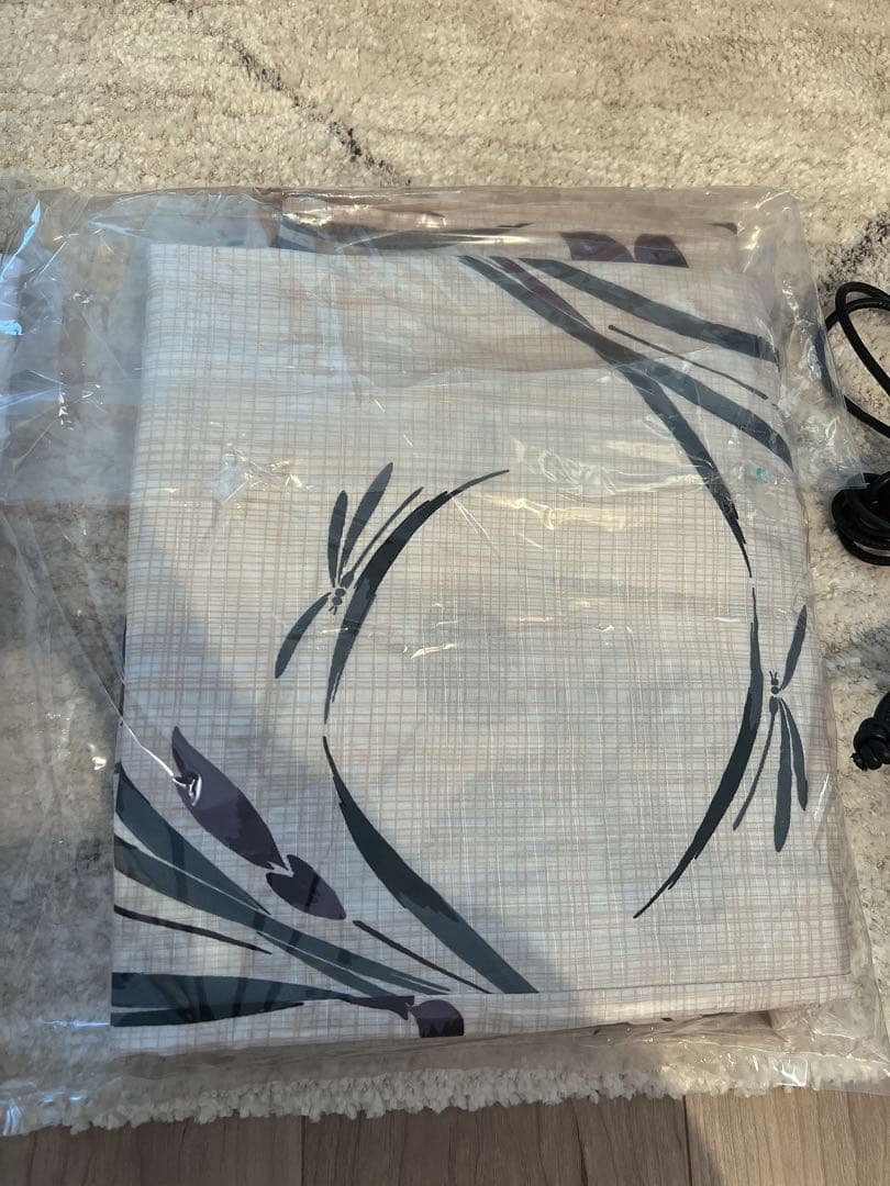 紫の花柄 浴衣 7点セット