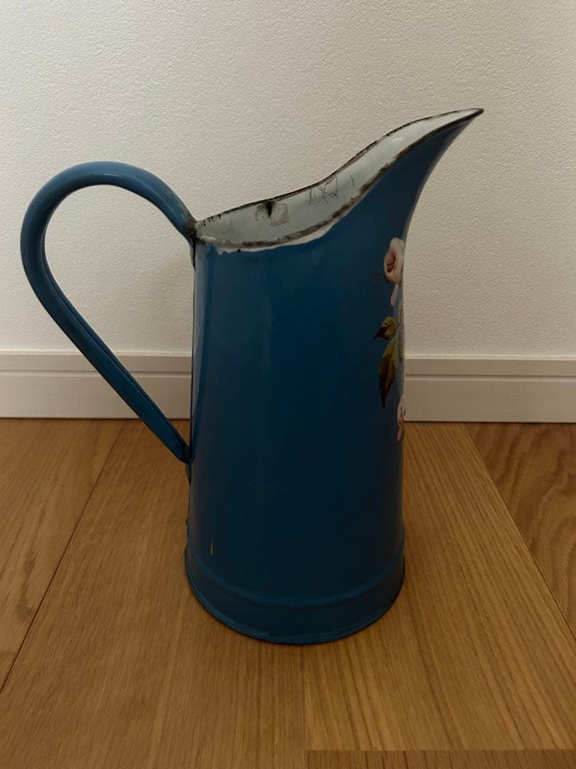 フランスアンティーク　エナメル手描き　ジャグ