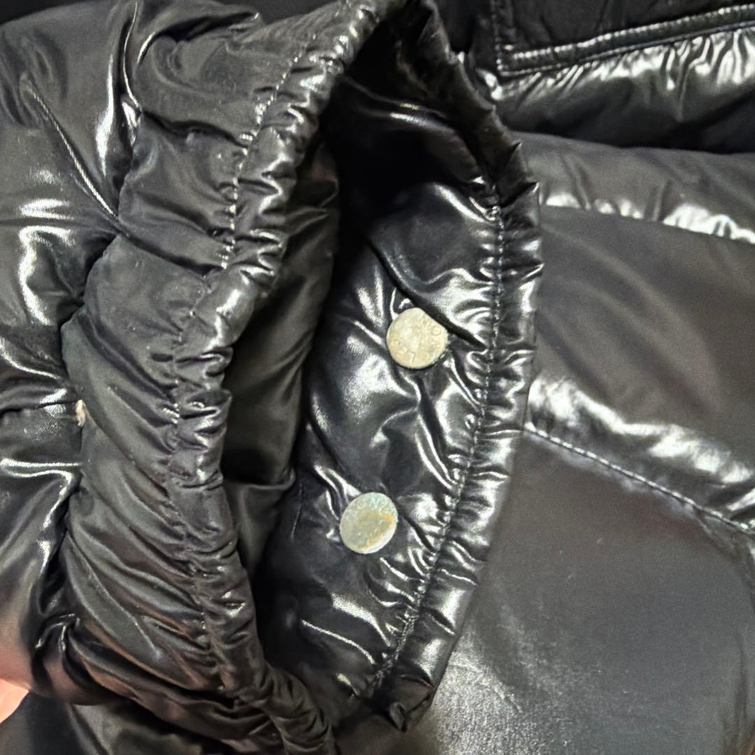 【古着】MONCLER 黒 ダウンジャケット フード付きLサイズ