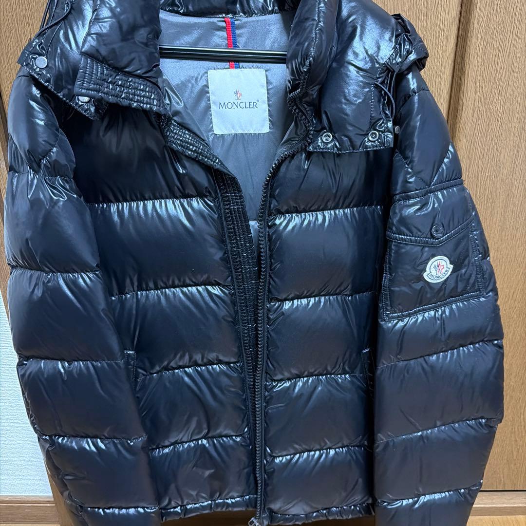 【古着】MONCLER 黒 ダウンジャケット フード付きLサイズ