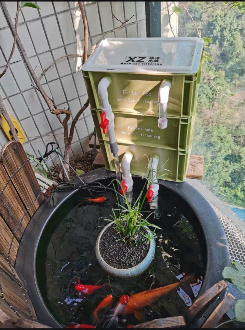 45w水中ポンプ付き大型水槽用万能フィルター 外部式飼育濾過器装置オーバーフロー