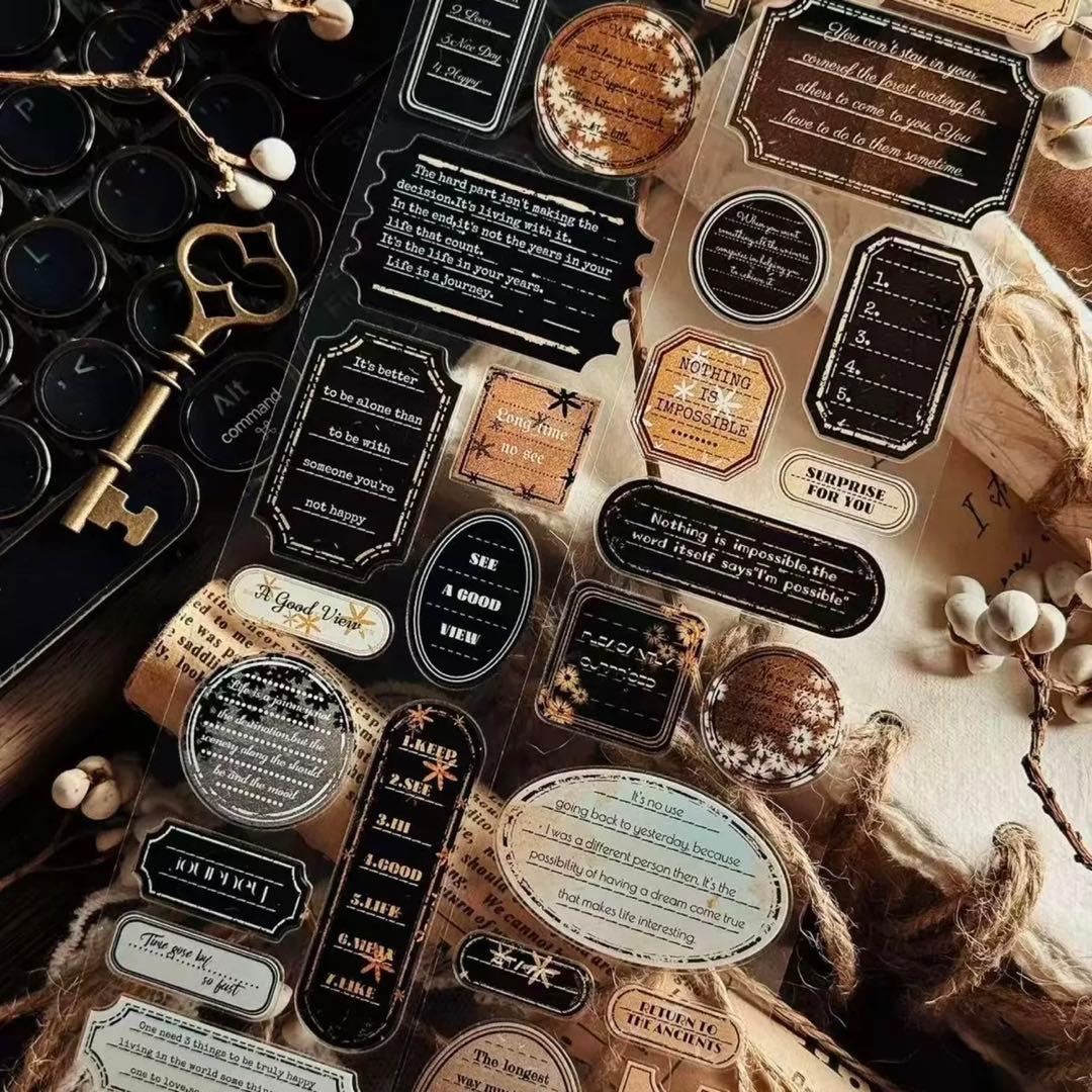 PET 书写便签 5cm×5m ダイカット加工　海外マステ　ラベル　付箋