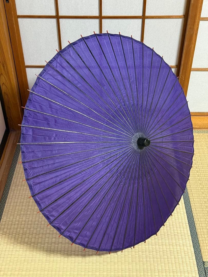 蛇の目傘　番傘　絹　シルク　紺　和傘　傘　二段継　舞踊　大衆演劇　着物　撮影