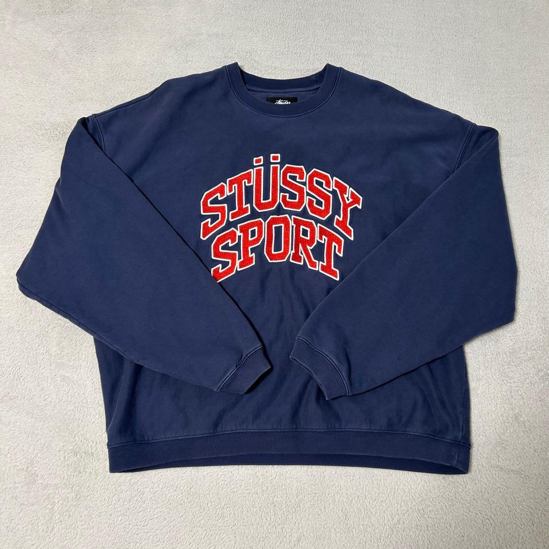 STUSSY SPORT スウェット トレーナー コムドットやまと着用 XL 紺
