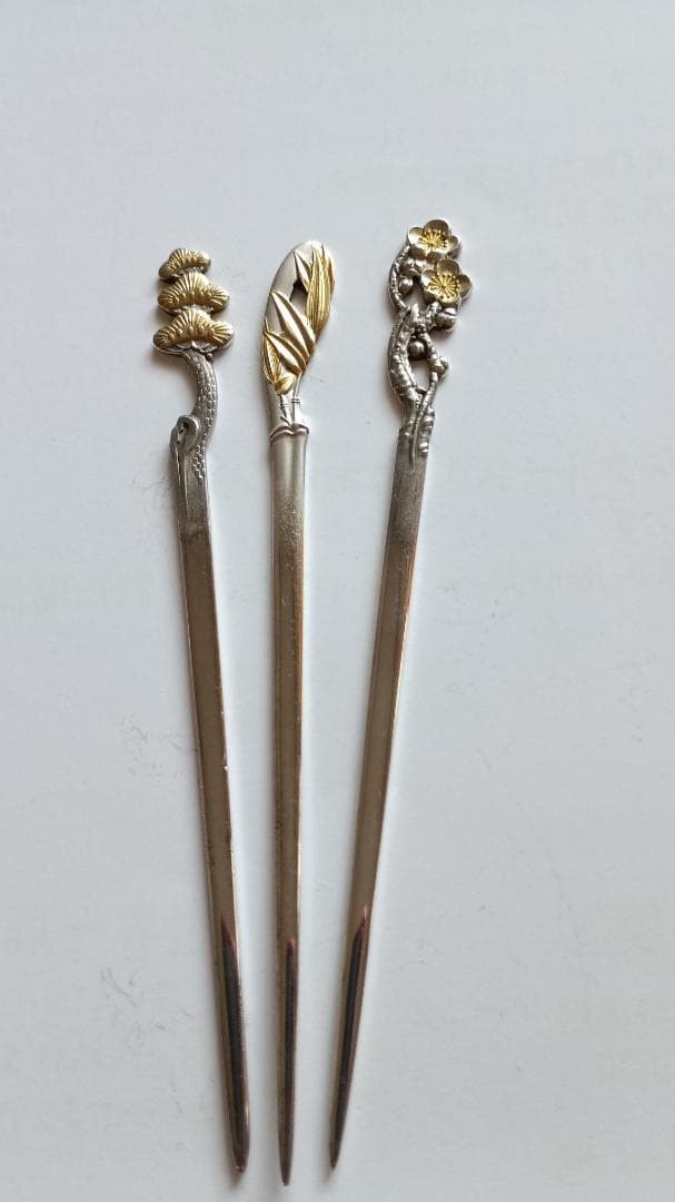 【希少・美品】大阪尚美堂 銀製楊枝5本揃え 共箱付き