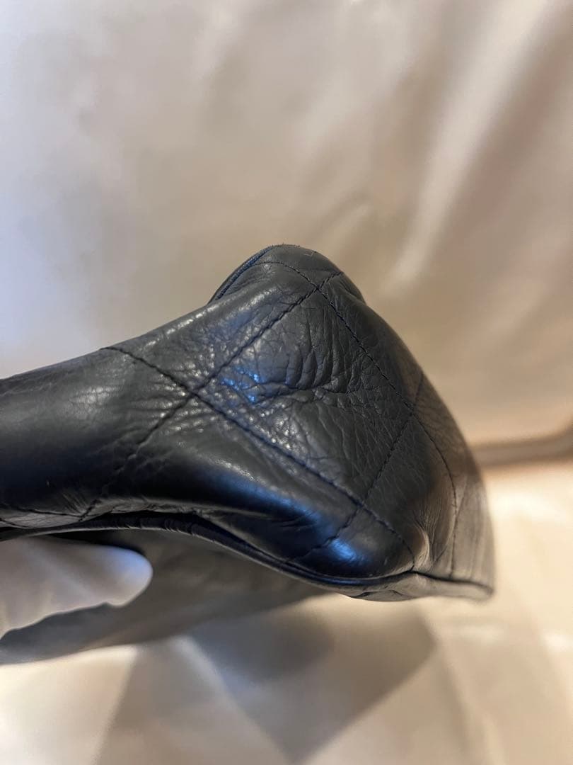 シャネル ラムスキン チェーントート ネイビー ココマーク