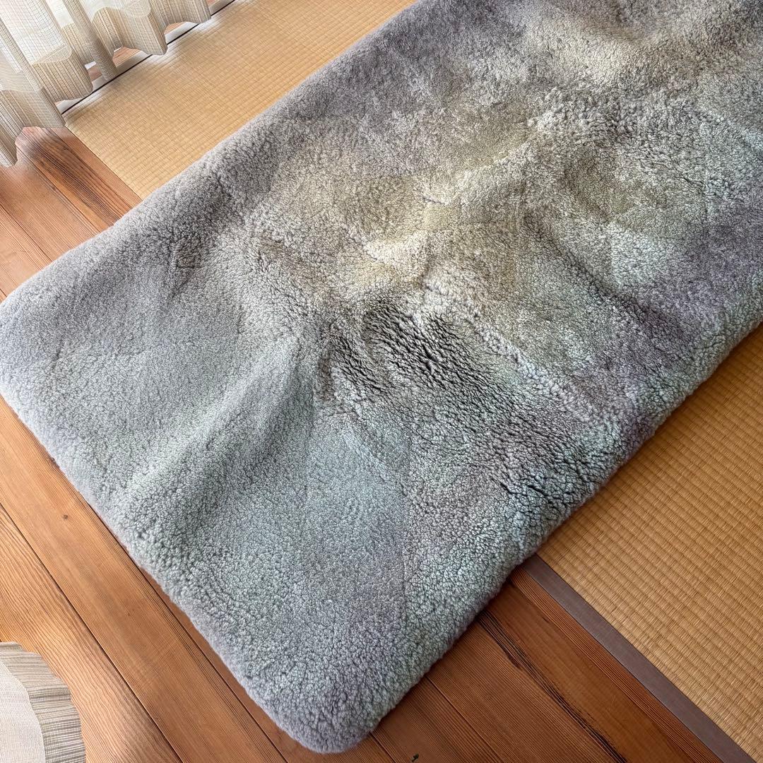 ムートンシーツ シングル ニチロ毛皮 西川 グレー クリーニング済み 付属品あり