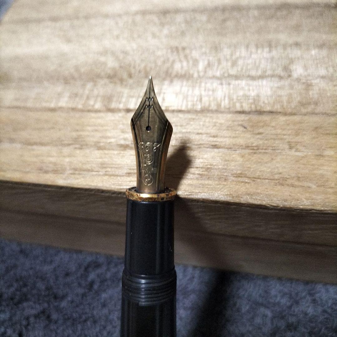 14K プラチナム　黒色プラスチック万年筆