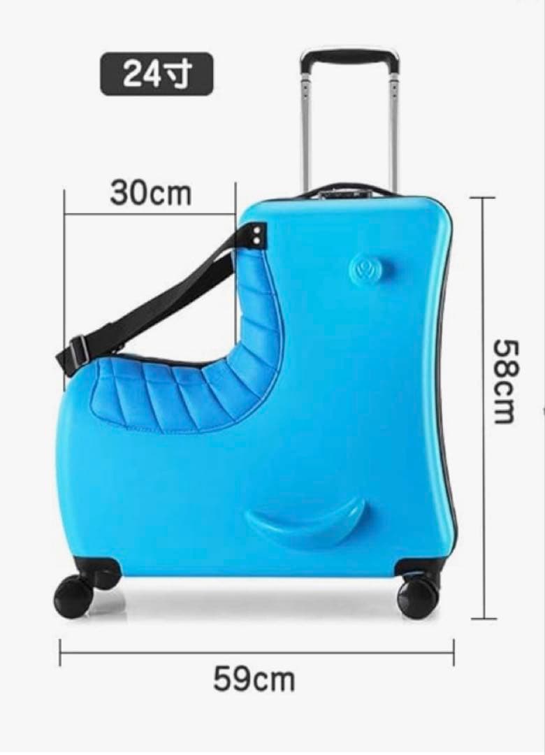 美品✨️ NORICCO 子どもが乗れるキャリーケース プレミアムシート 旅行 青