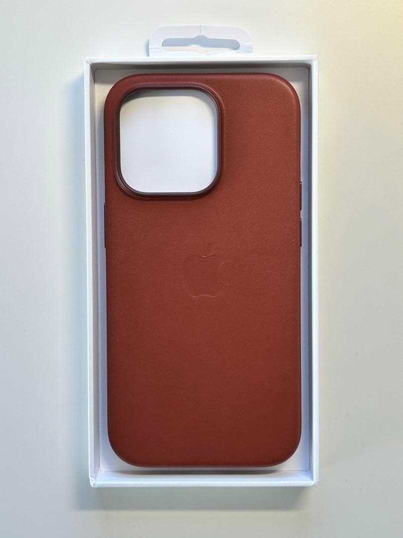 【新品】純正 iPhone 14 Pro レザーケース・アンバー①