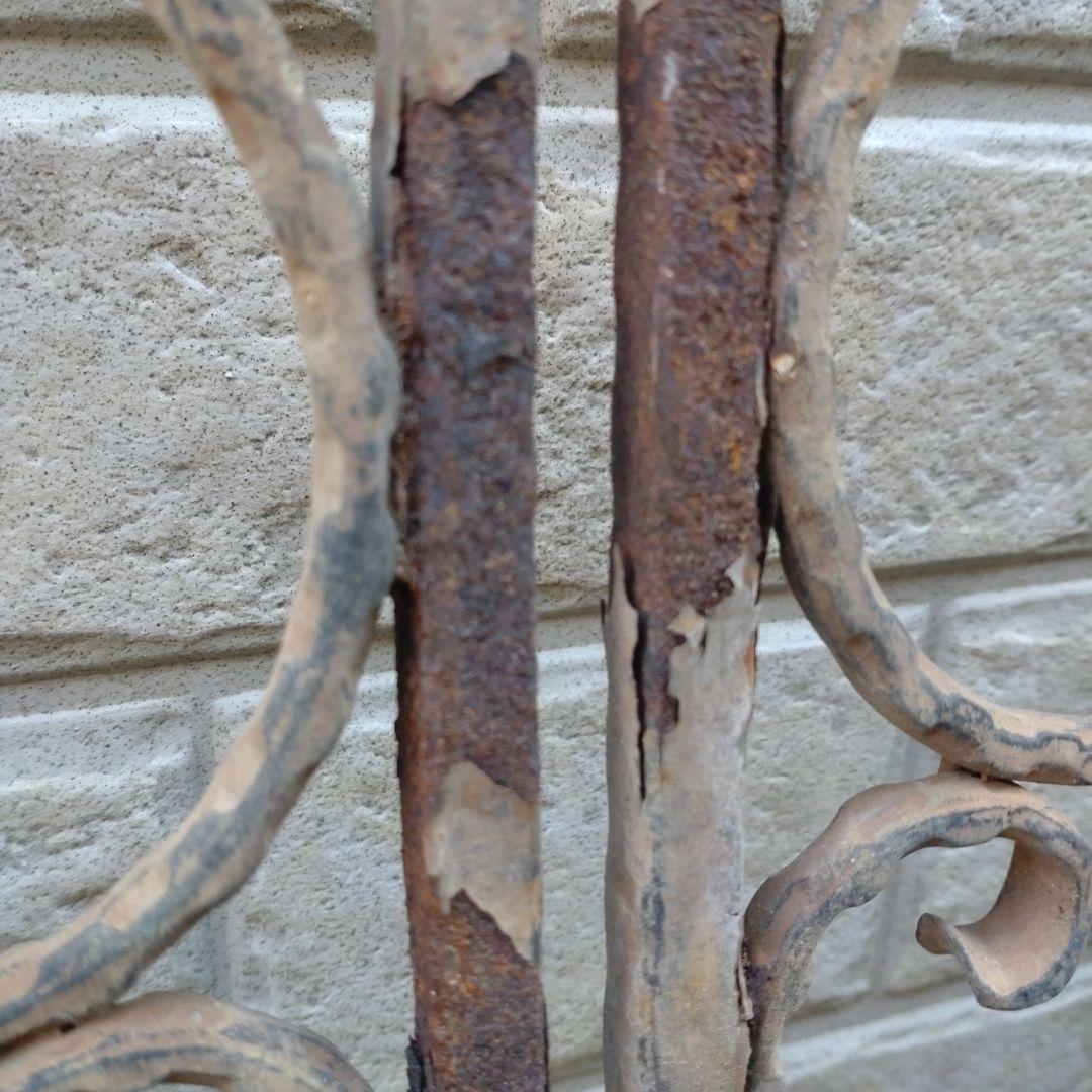 シャビーシック　アンティーク風　鋳物アイアン　ガーデンフェンス2枚組