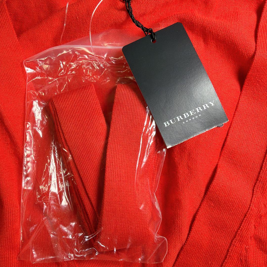 【新品タグ付き】バーバリーロンドン　ホースロゴ　2XLサイズ　ベルト付　レッド