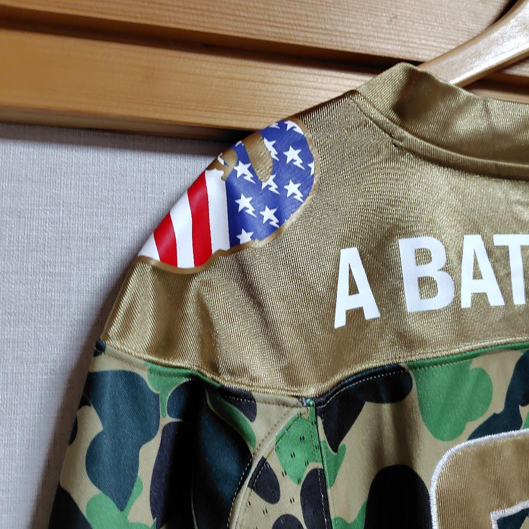 アベイシングエイプ✕adidasコラボ 迷彩柄 アメリカンフットボールシャツ