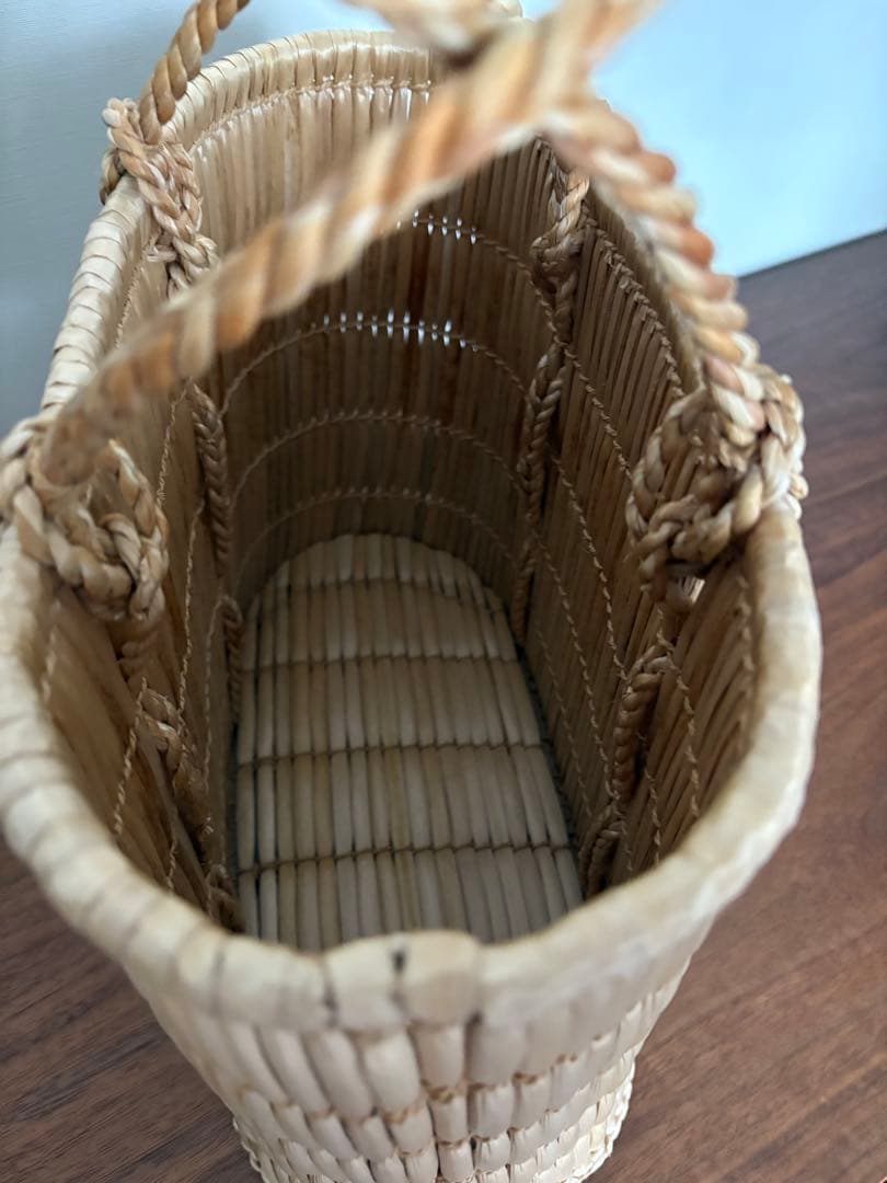 蒜山がま細工　手提げ 中　 伝統工芸　トートバッグ　かごバッグ　籠　岡山県