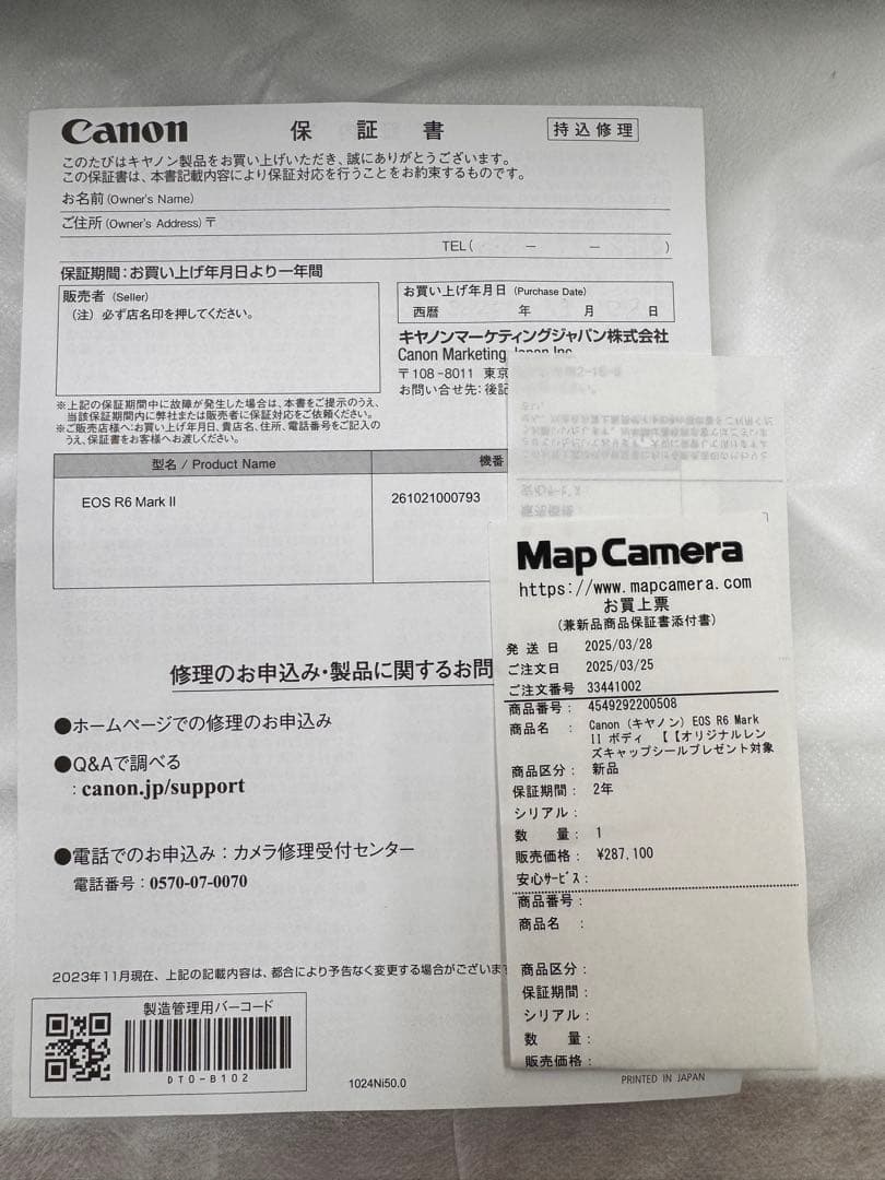 超美品　Canon EOS R6 MarkII ボディ