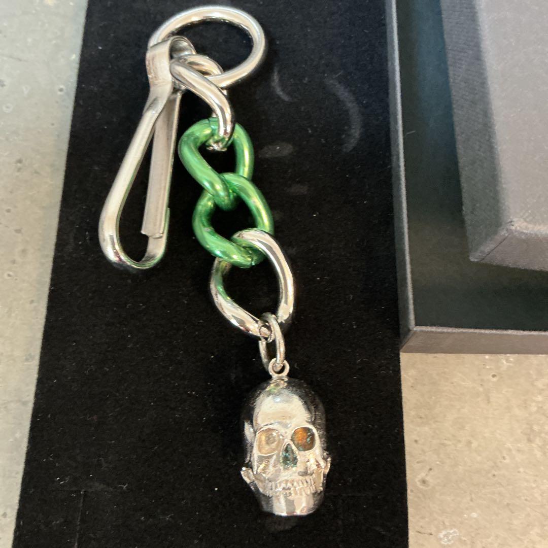 ラフシモンズ／スカルチェーンキーリング 全長約200mm