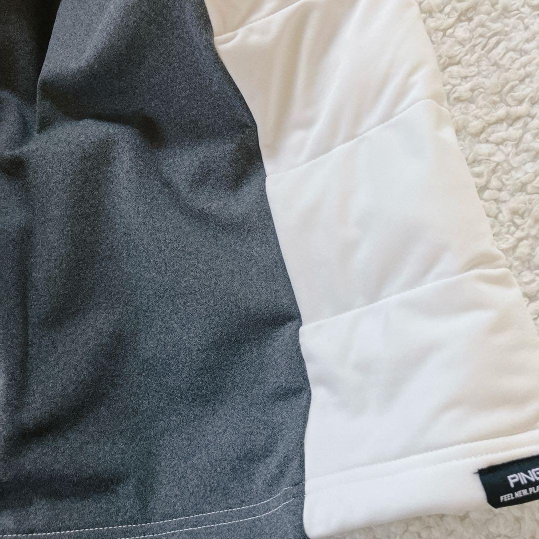 【新品】PING 2024年　キルティング ハーフジップシャツ　ホワイト　3L