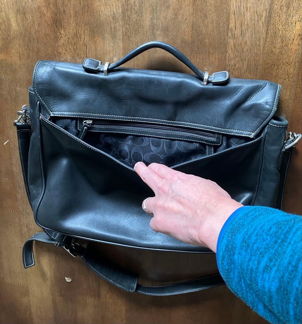 【良品!】OLD コーチ ショルダーバッグ ビジネスバッグ 黒 F06457