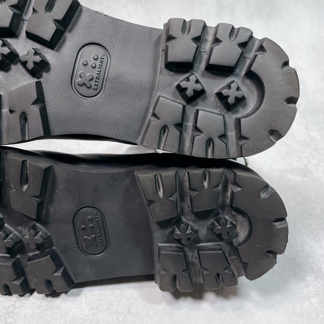 ☆美品☆【カミナンド】サイドゴアブーツ (8) 厚底　トラックソール　レザー　黒