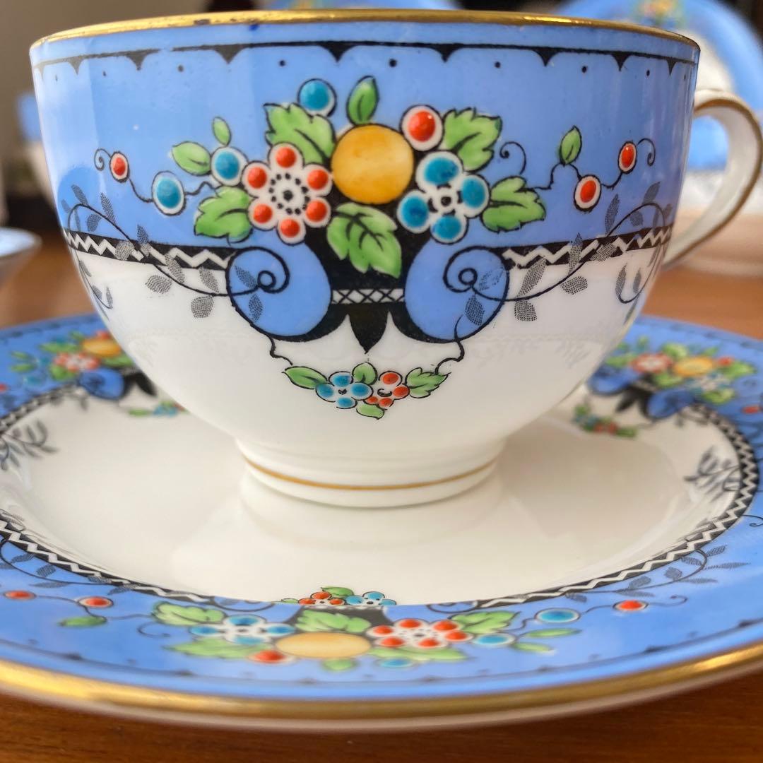 クラウンスタッフォードシャー ティーセット　カップ　ソーサー　プレート　3客